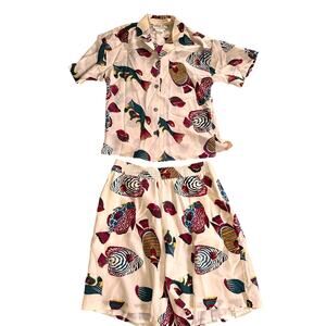 La Chine Collection Vintage Silk Fish Print Set Size Small